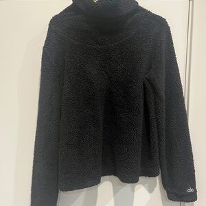 ALO Yoga Women's Black Fleece Turtleneck Sweater